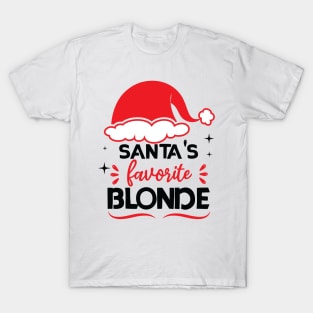 santa's favorite blonde funny christmas T-Shirt